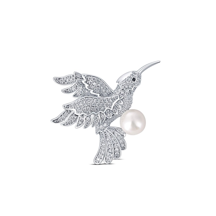 JwL Luxury Pearls Okouzlující brož kolibřík s pravou perlou JL0515 - Brože