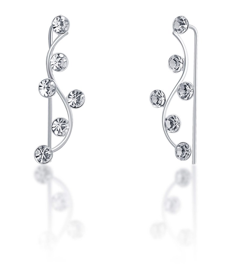 JwL Luxury Pearls Podélné třpytivé náušnice s krystaly JL0690 - Náušnice Podélné náušnice