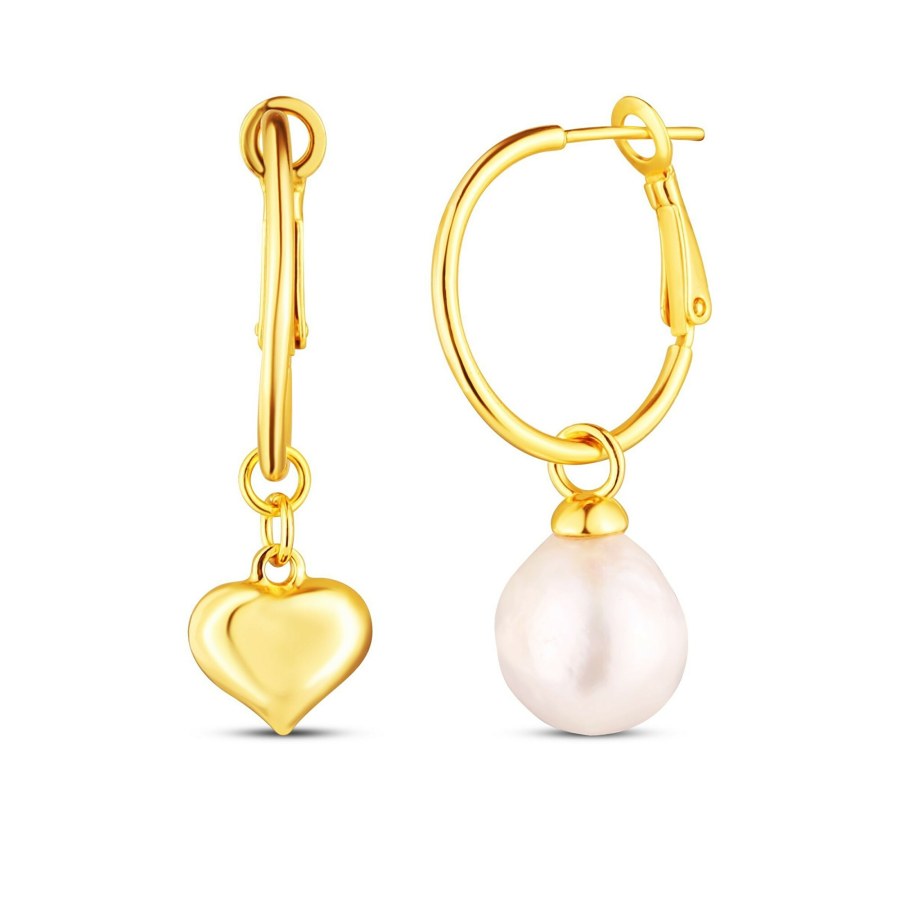 JwL Luxury Pearls Romantické asymetrické náušnice se srdcem a sladkovodní perlou 2v1 JL0854 JwL Luxury Pearls Romantické asymetrické náušnice se srdcem a sladkovodní perlou 2v1 JL0854 - Náušnice Visací náušnice