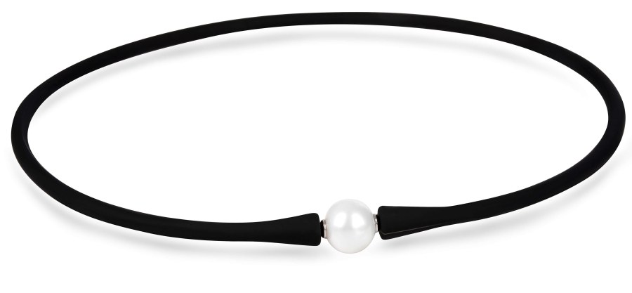 JwL Luxury Pearls Sportovní perlový náhrdelník černý JL0345 - Náhrdelníky