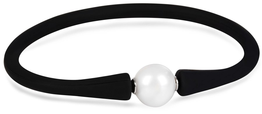 JwL Luxury Pearls Sportovní perlový náramek černý JL0344 - Náramky Kožené náramky