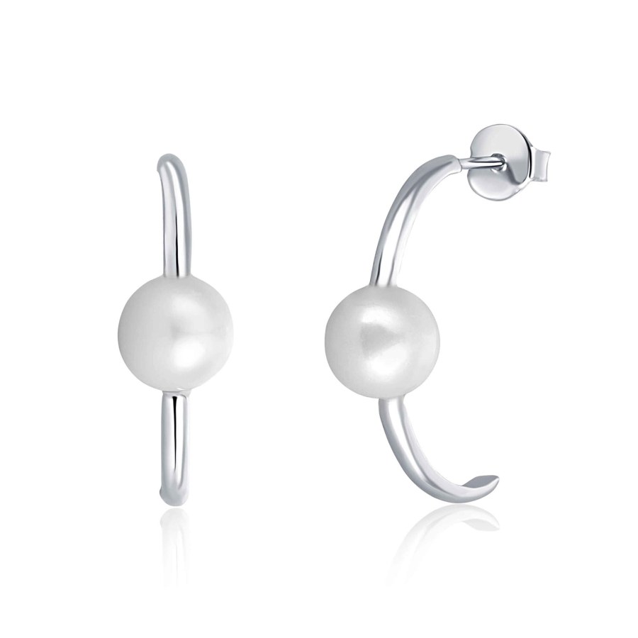 JwL Luxury Pearls Stříbrné náušnice s pravými perlami JL0617 - Náušnice Kruhy