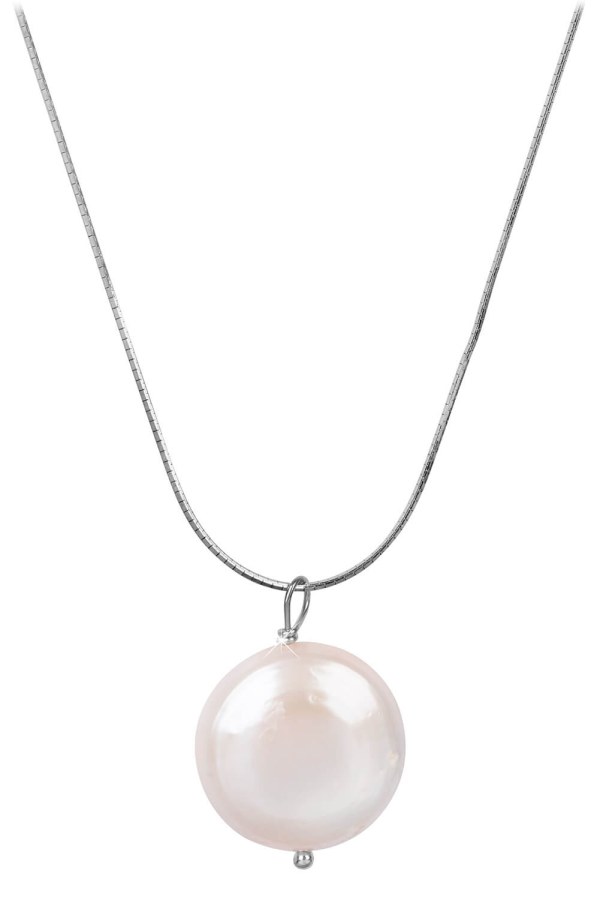 JwL Luxury Pearls Stříbrný náhrdelník s pravou perlou JL0404 (řetízek, přívěsek) - Náhrdelníky