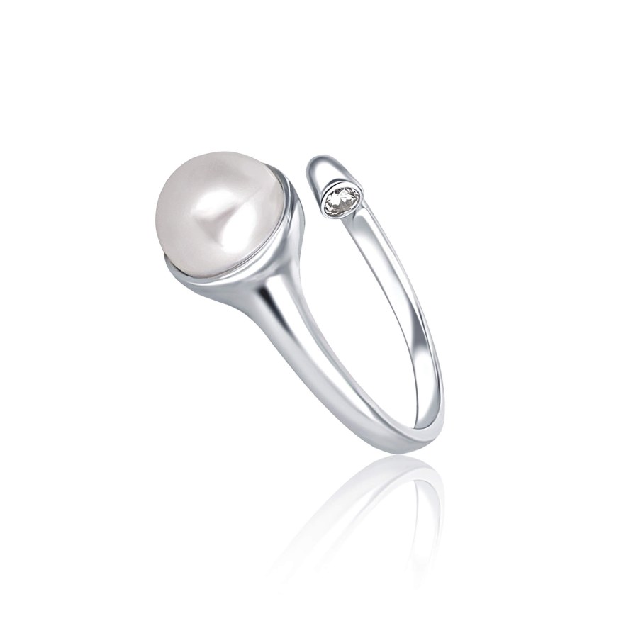 JwL Luxury Pearls Stříbrný prsten s pravou perlou JL0624 - Prsteny Otevřené prsteny