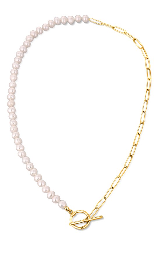 JwL Luxury Pearls Trendy pozlacený náhrdelník s pravými říčními perlami JL0787 - Náhrdelníky