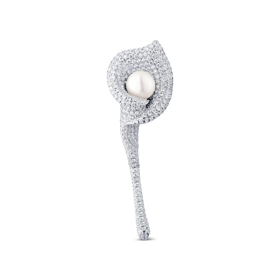JwL Luxury Pearls Třpytivá brož 2v1 Květina Kala JL0816 - Brože