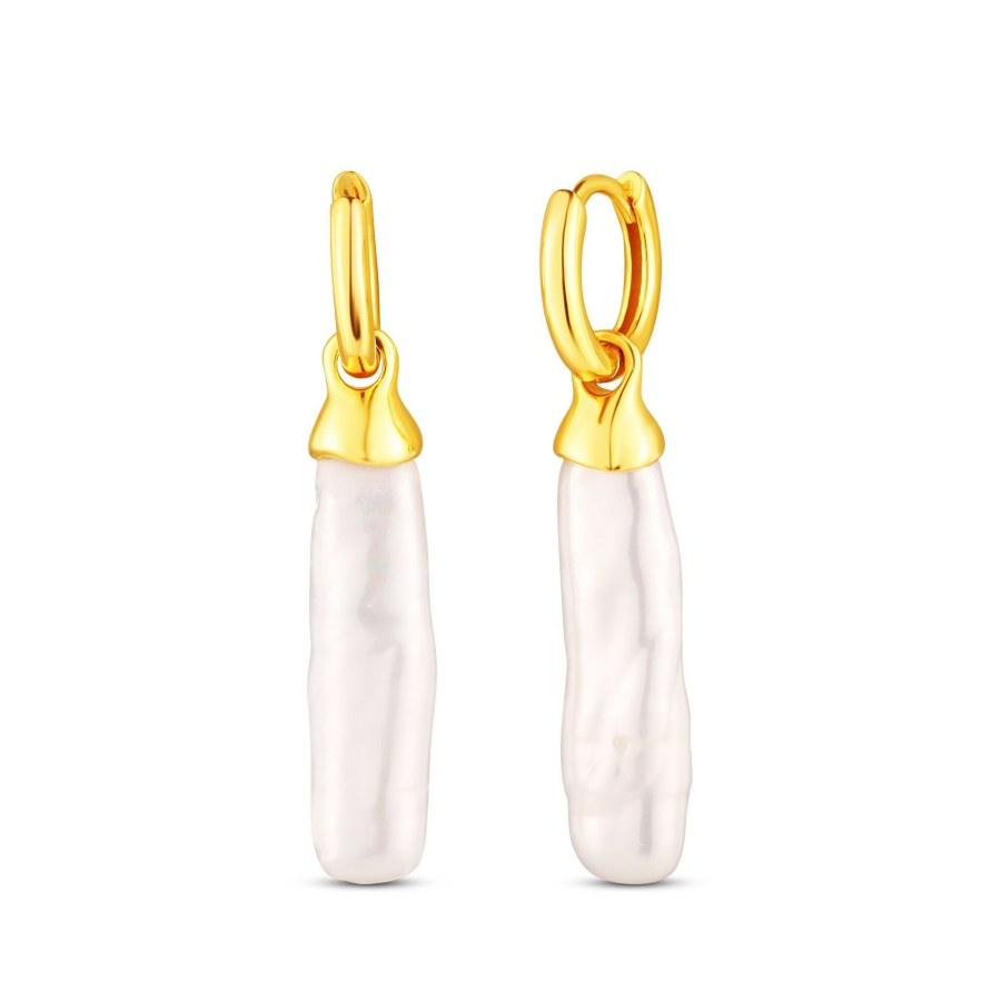 JwL Luxury Pearls Visací zlacené náušnice se sladkovodní perlou 2v1 JL0855 JwL Luxury Pearls Visací zlacené náušnice se sladkovodní perlou 2v1 JL0855 - Náušnice Visací náušnice