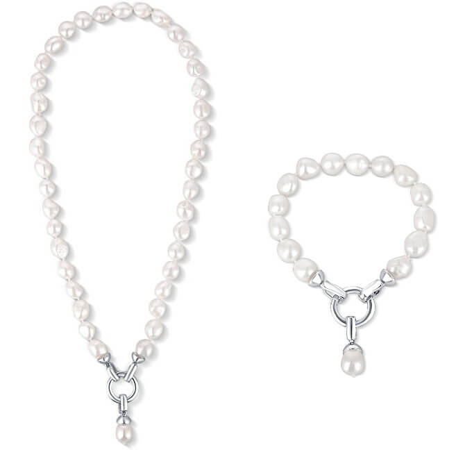 JwL Luxury Pearls Zvýhodněná perlová souprava šperků JL0559 a JL0560 (náramek, náhrdelník) - Náhrdelníky