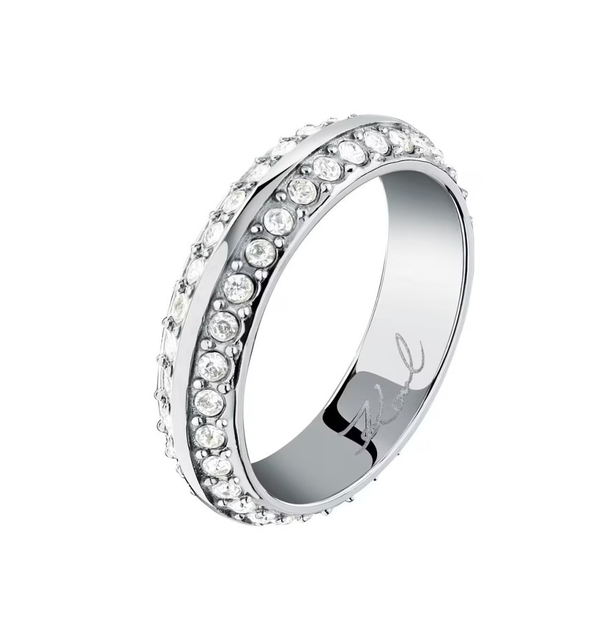 Karl Lagerfeld Dámský ocelový prsten s krystaly Bond Pave KLBJY13 54 mm