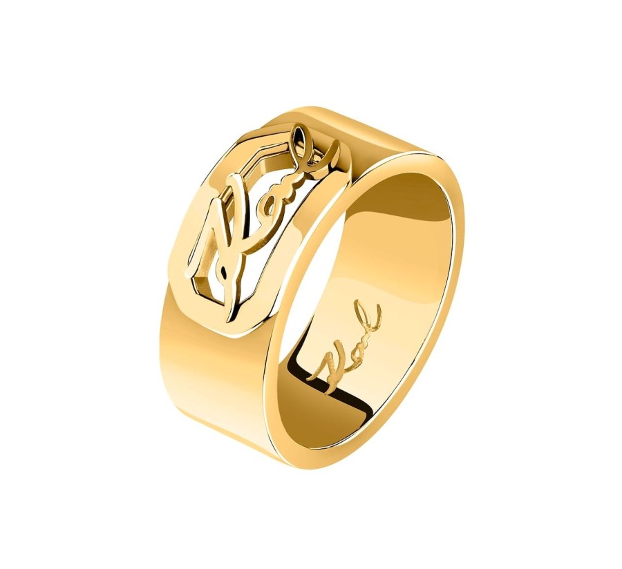 Karl Lagerfeld Výrazný pozlacený prsten Crystals KLAYC53 58 mm