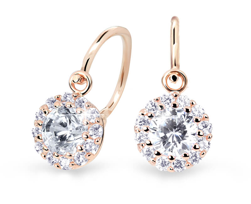 Cutie Jewellery Krásné dětské náušnice z růžového zlata C2745-10-X-4 bílá Cutie Jewellery Krásné dětské náušnice z růžového zlata C2745-10-X-4 bílá - Náušnice Visací náušnice