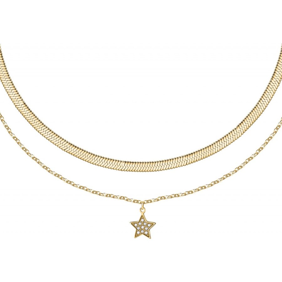 La Petite Story Dvojitý pozlacený náhrdelník s hvězdou Friendship LPS10ARR08 - Náhrdelníky