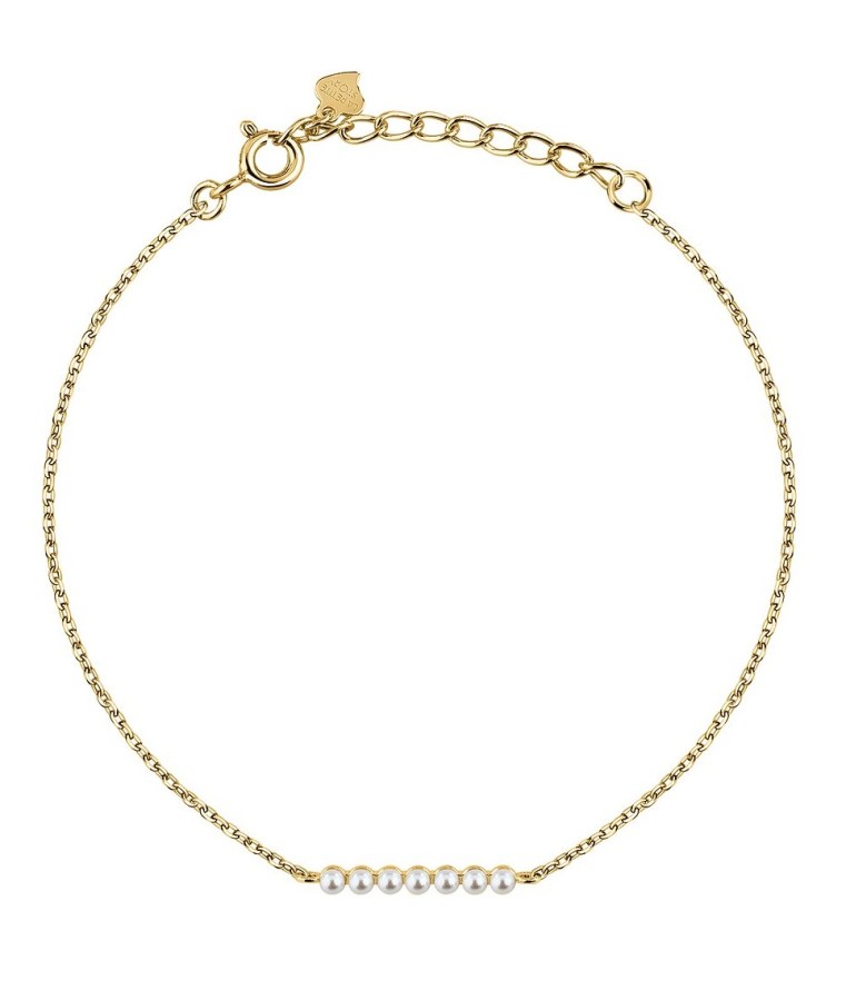 La Petite Story Elegantní pozlacený náramek se syntetickými perlami Silver LPS05AWV89 - Náramky Perlové náramky