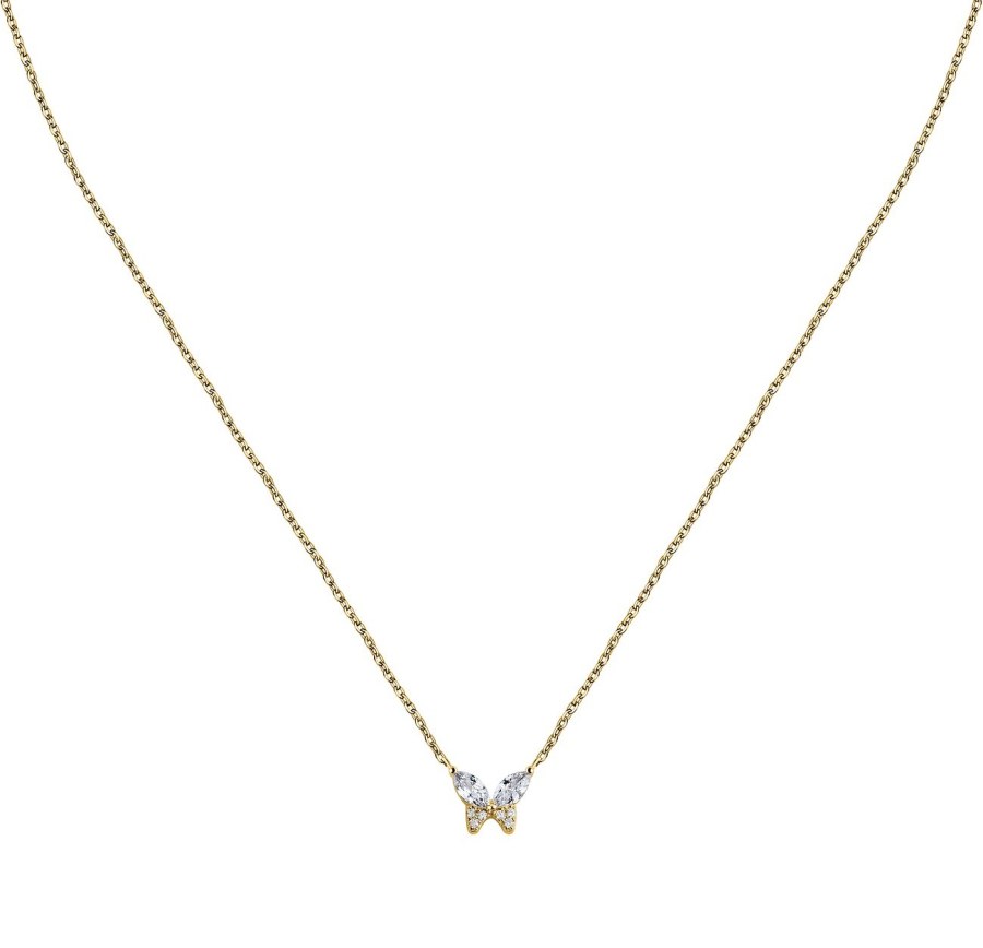 La Petite Story Pozlacený náhrdelník Motýlek Silver LPS10AWV97 - Náhrdelníky Náhrdelníky s&nbsp;kameny