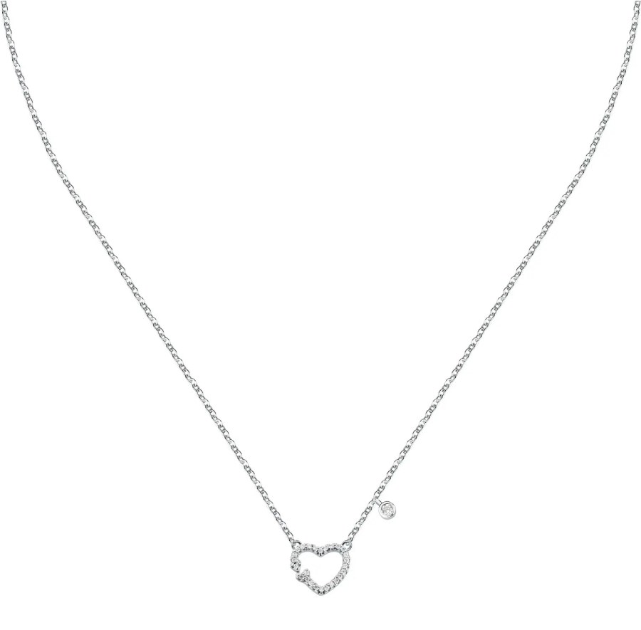 La Petite Story Něžný stříbrný náhrdelník srdce se zirkony Silver LPS10AWV12 - Náhrdelníky