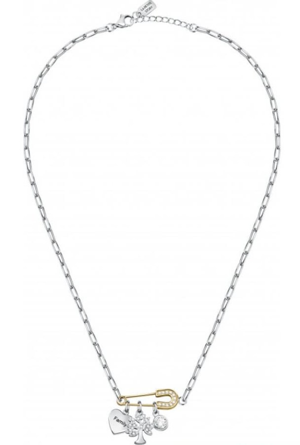 La Petite Story Ocelový náhrdelník s přívěsky Family LPS10ASF01 - Náhrdelníky