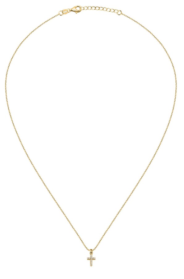 La Petite Story Pozlacený dámský náhrdelník s křížkem Silver LPS10AWV27