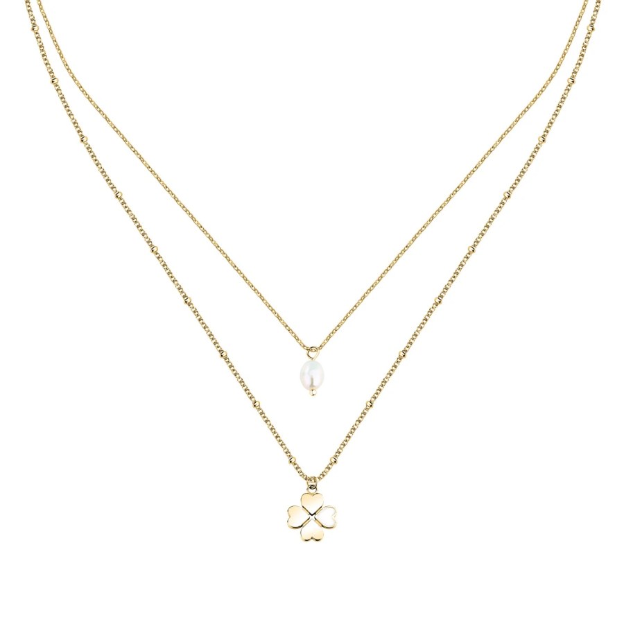 La Petite Story Pozlacený dámský náhrdelník se čtyřlístkem Friendship LPS10ARR107 - Náhrdelníky