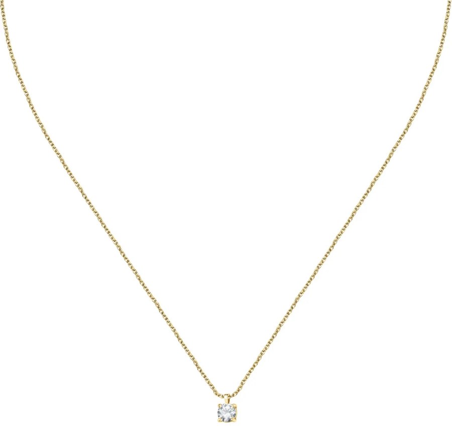 La Petite Story Pozlacený náhrdelník s čirým zirkonem Silver LPS10AWV09 - Náhrdelníky