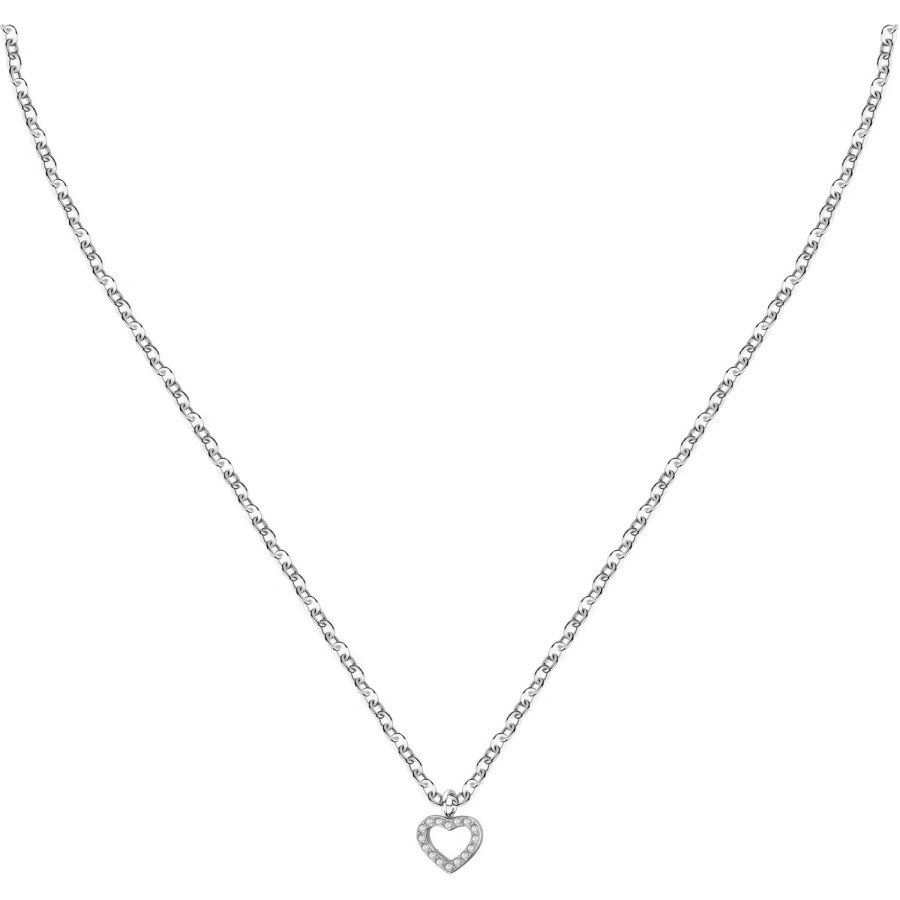 La Petite Story Romantický ocelový náhrdelník se srdíčkem Silver LPS10ASD23 - Náhrdelníky