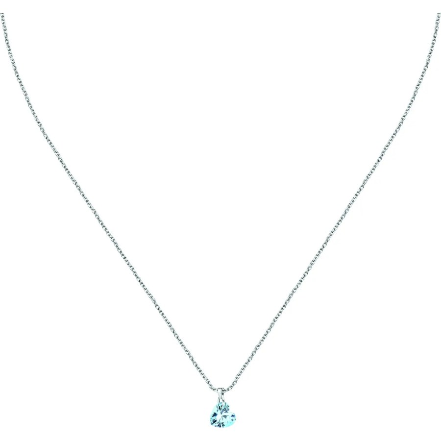 La Petite Story Něžný stříbrný náhrdelník s&nbsp;modrým srdíčkem Silver LPS10AWV32 - Náhrdelníky Náhrdelníky s&nbsp;kameny