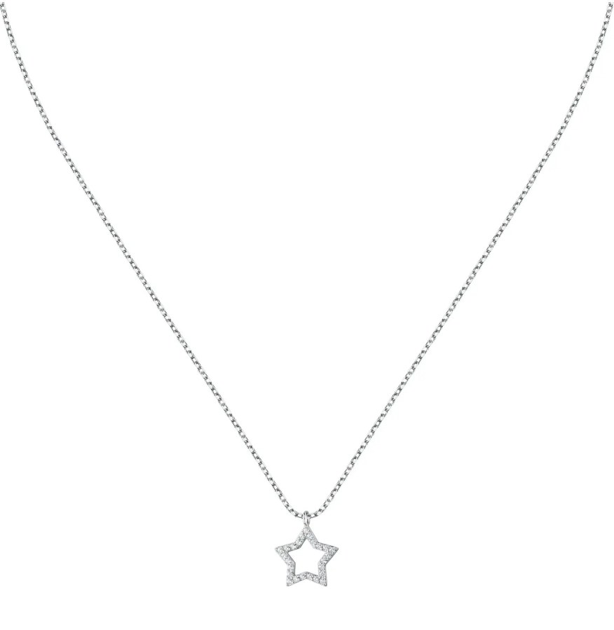 La Petite Story Slušivý stříbrný náhrdelník s hvězdičkou Silver LPS10AWV14 - Náhrdelníky