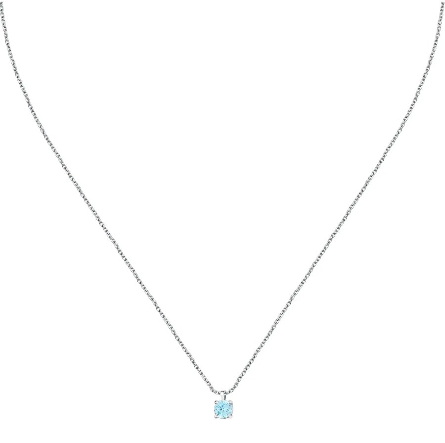 La Petite Story Stříbrný náhrdelník s modrým zirkonem Silver LPS10AWV11 - Náhrdelníky