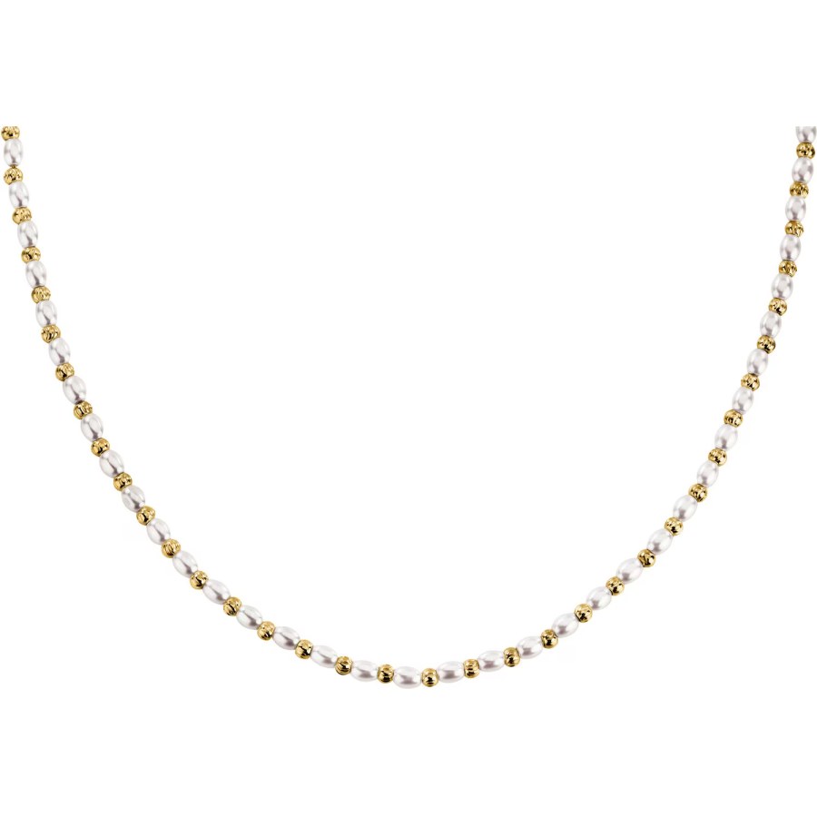 La Petite Story Stylový pozlacený náhrdelník s perličkami Pearl LPS10AZA07 - Náhrdelníky Perlové náhrdelníky
