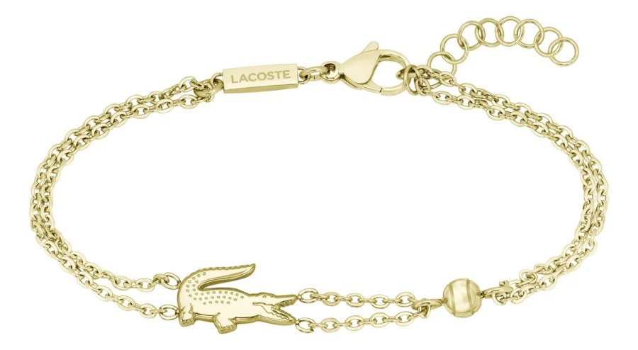 Lacoste Dvojitý pozlacený náramek Crocodile 2040581