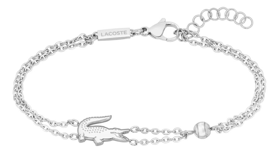 Lacoste Dvojitý ocelový náramek Crocodile 2040580 - Náramky Náramky se symboly