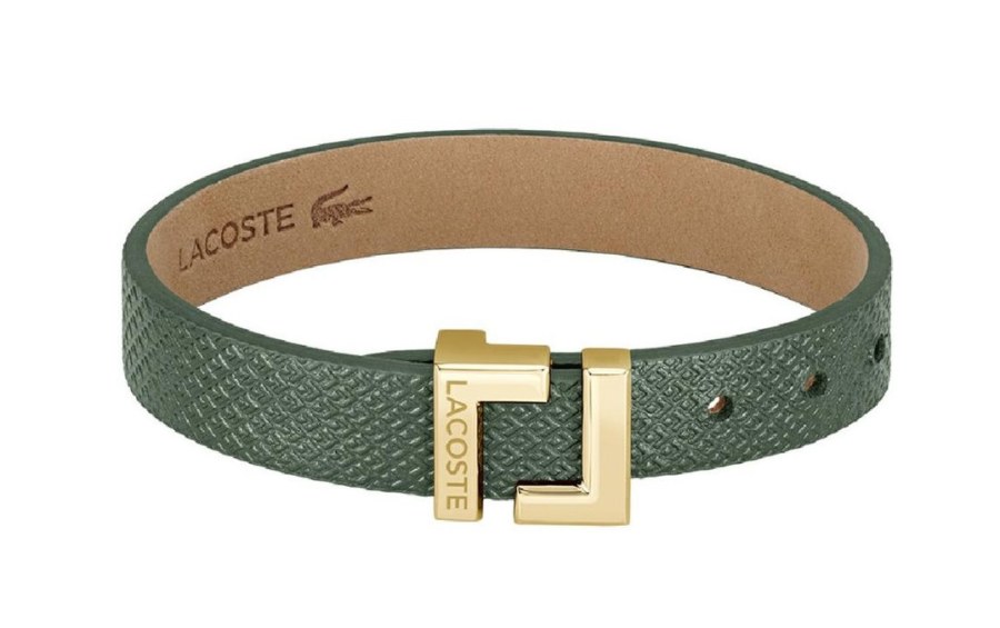 Lacoste Elegantní zelený kožený náramek Lura 2040218 - Náramky Kožené náramky