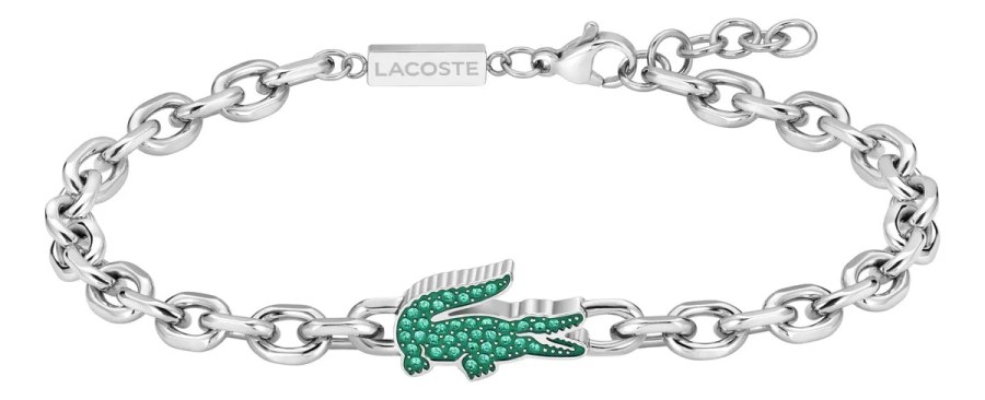 Lacoste Ocelový náramek se zelenými krystaly Arthor 2040610