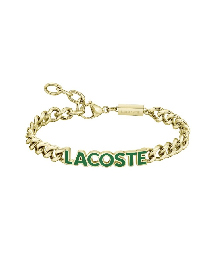 Lacoste Pozlacený pánský náramek z oceli Script 2040477 Lacoste Pozlacený pánský náramek z oceli Script 2040477 - Náramky Řetízkové náramky