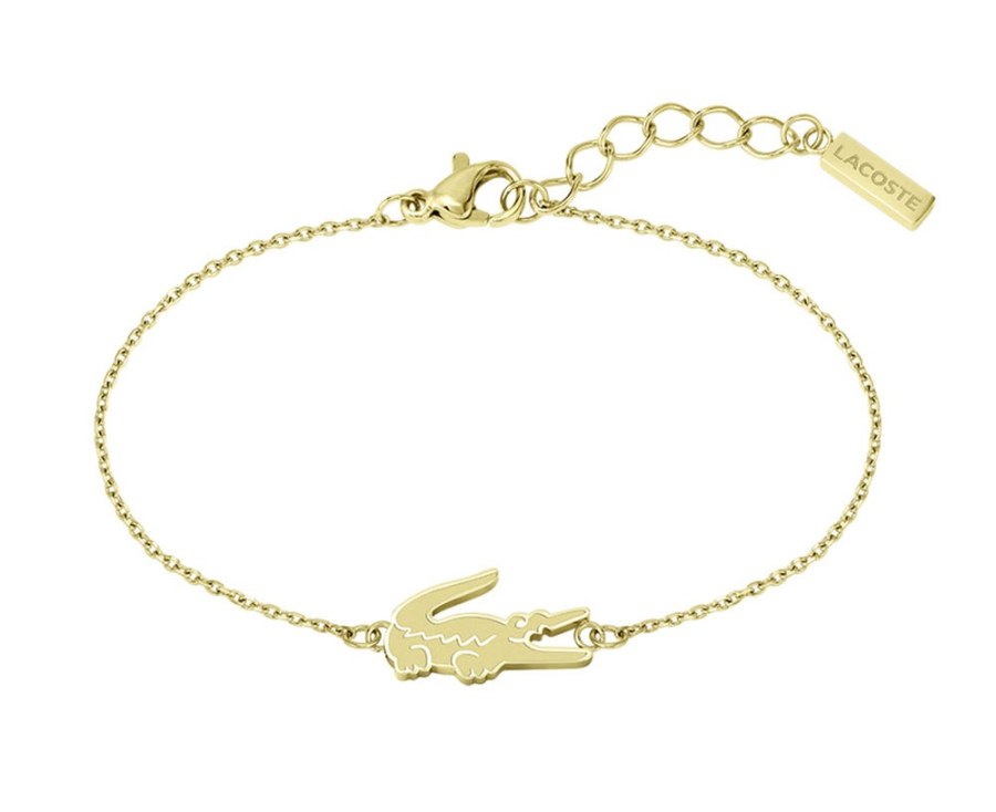 Lacoste Slušivý pozlacený náramek pro ženy Crocodile 2040047 Lacoste Slušivý pozlacený náramek pro ženy Crocodile 2040047 - Náramky Náramky se symboly