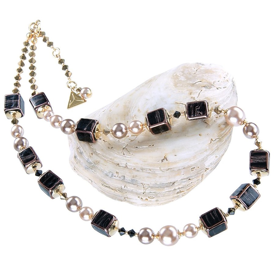 Lampglas Elegantní náhrdelník Black Love z perel Lampglas NCU31 - Náhrdelníky