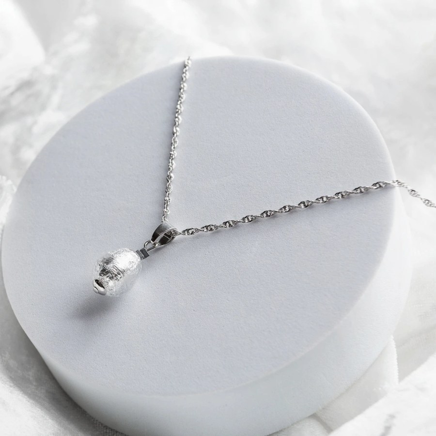 Lampglas Náhrdelník Moon Nude s&nbsp;ryzím stříbrem NNM4/AG/RHO 50 cm - Náhrdelníky