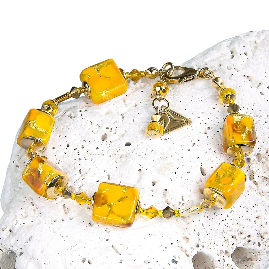 Lampglas Elegantní náramek Amber Dream z perel Lampglas BCU56 - Náramky Korálkové náramky