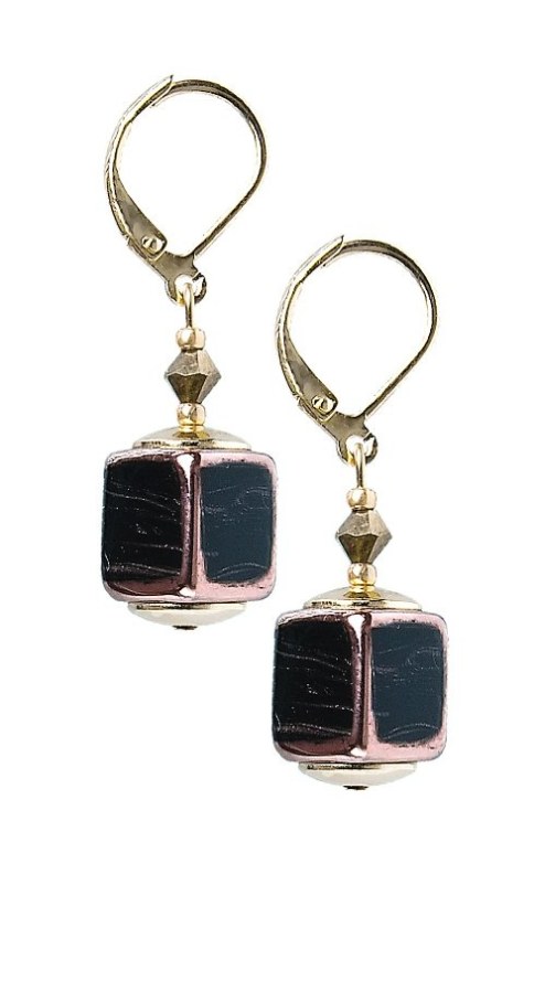 Lampglas Elegantní náušnice Black Love z perel Lampglas ECU31 - Náušnice Visací náušnice