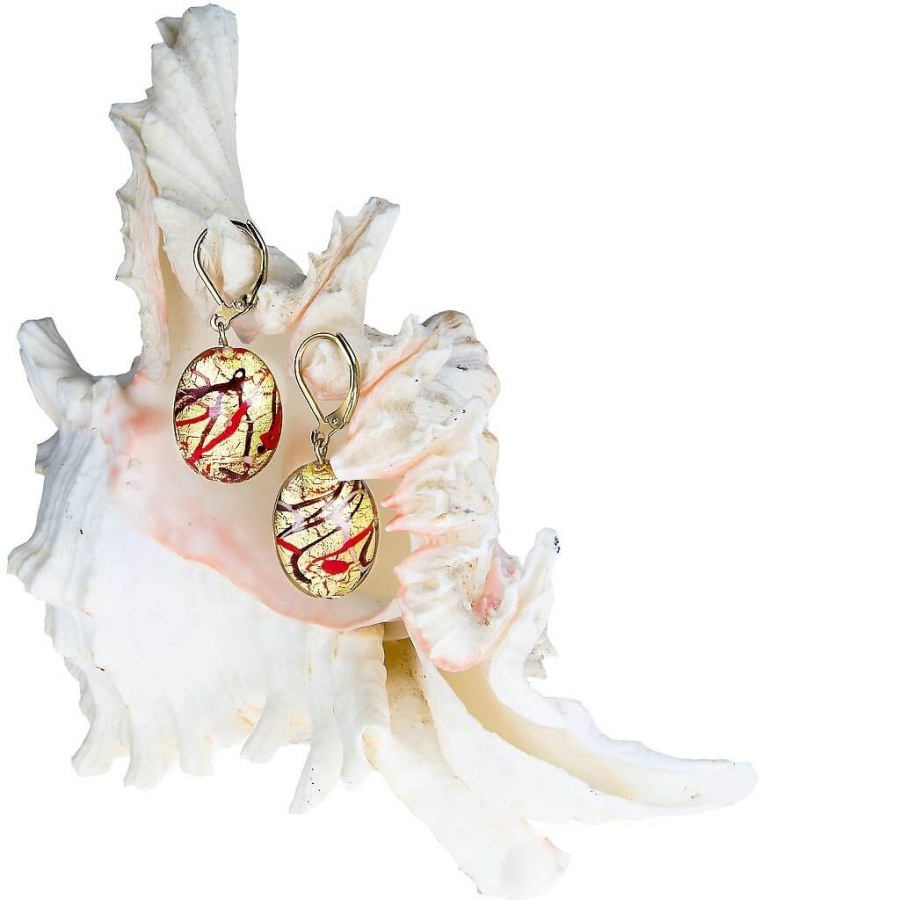 Lampglas Elegantní náušnice My Roots z perel Lampglas s 24karátovým zlatem EP15 - Náušnice Visací náušnice