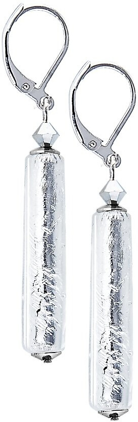 Lampglas Křišťálové náušnice Ice Queen s ryzím stříbrem v perle Lampglas EPR3 - Náušnice Dlouhé náušnice