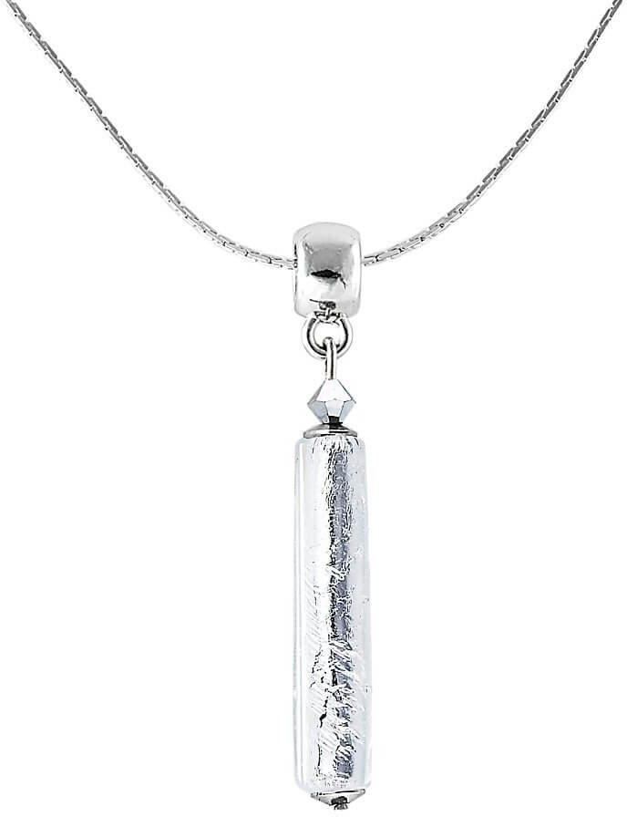 Lampglas Křišťálový náhrdelník Ice Queen s ryzím stříbrem v perle Lampglas NPR3 - Náhrdelníky