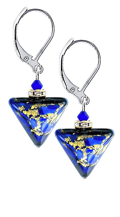 Lampglas Magické náušnice Evening Date Triangle s 24karátovým zlatem v perlách Lampglas ETA5 - Náušnice Visací náušnice