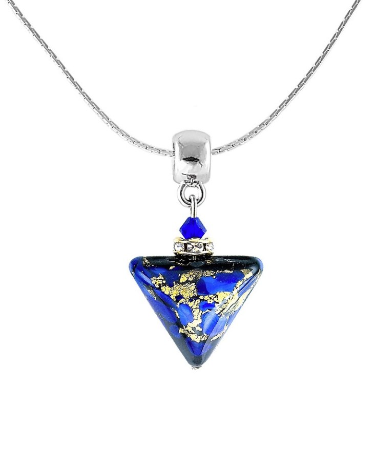Lampglas Magický náhrdelník Evening Date Triangle s 24karátovým zlatem v perle Lampglas NTA5 - Náhrdelníky