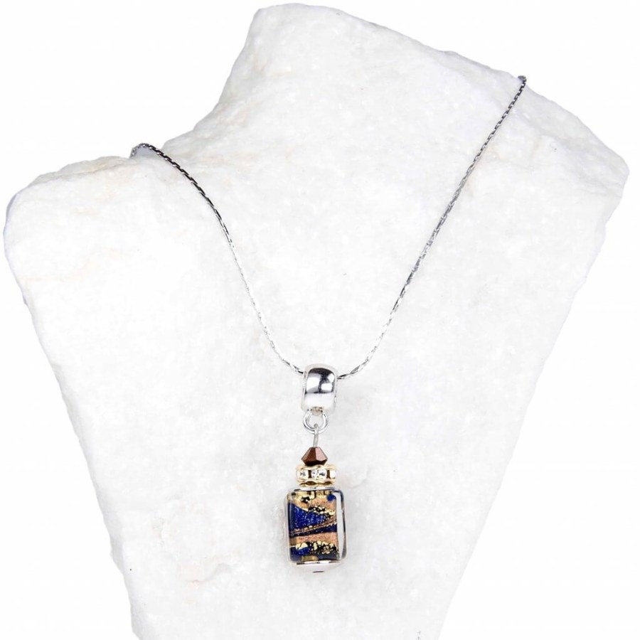 Lampglas Mimořádný dámský náhrdelník Queen of the Night s 24karátovým zlatem v perle Lampglas NSA5 - Náhrdelníky