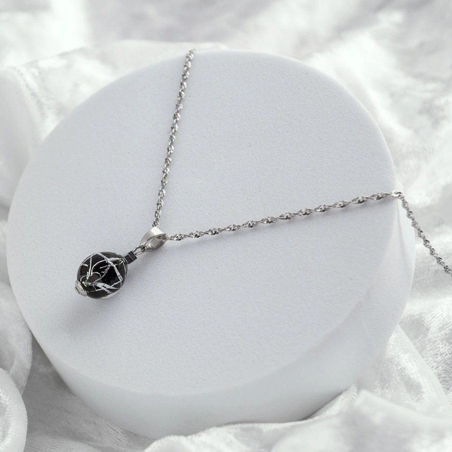 Lampglas Náhrdelník Night Nude s&nbsp;ryzím stříbrem NNM7/AG/RHO 45 cm - Náhrdelníky