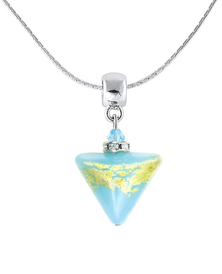 Lampglas Nápaditý náhrdelník Morning Sky Triangle s 24karátovým zlatem v perle Lampglas NTA11 - Náhrdelníky