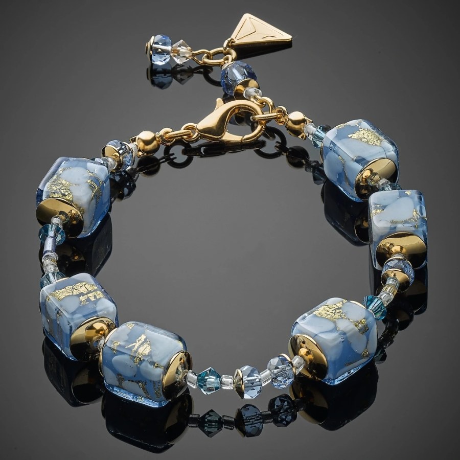 Lampglas Náramek Heavenly Glow 2 s&nbsp;24karátovým zlatem v&nbsp;perlách Lampglas BCU60 - Náramky Korálkové náramky