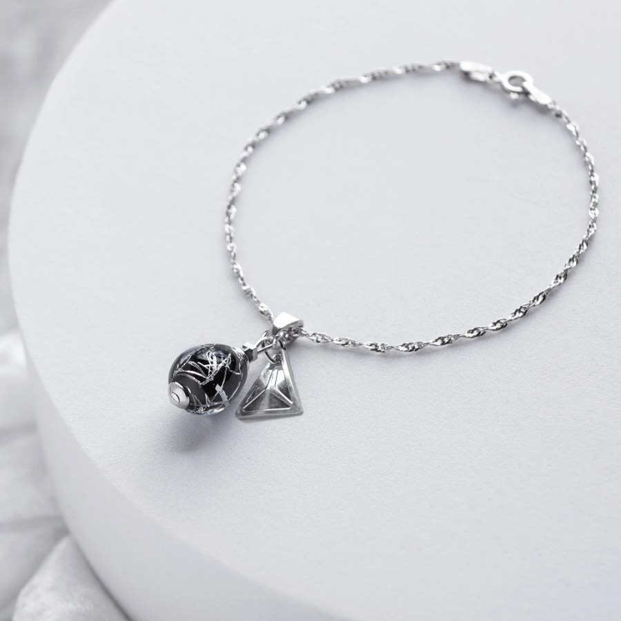 Lampglas Náramek Night Nude s&nbsp;ryzím stříbrem BNM7/AG/RHO 19 cm - Náramky Náramky s&nbsp;přívěsky