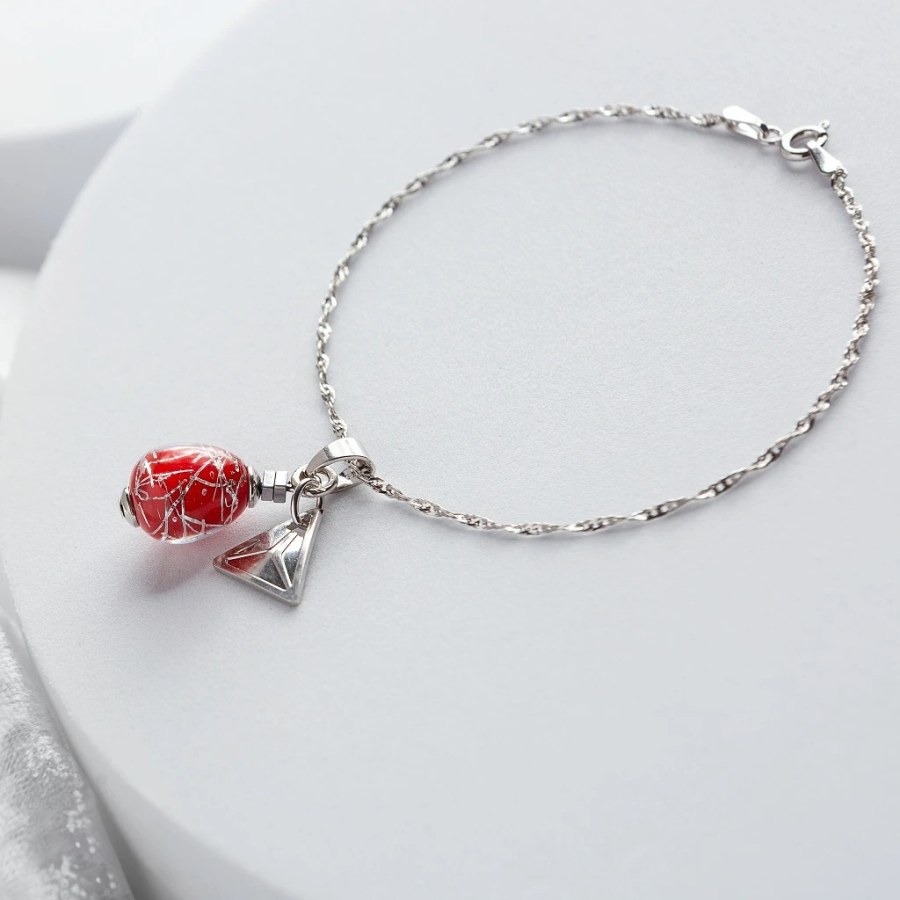 Lampglas Náramek Rouge Nude s&nbsp;ryzím stříbrem BNM8/AG/RHO 19 cm - Náramky Náramky s&nbsp;přívěsky