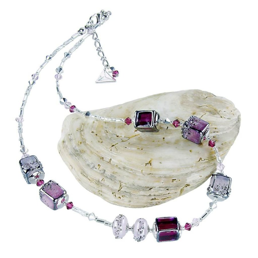 Lampglas Něžný náhrdelník Juicy Raspberry z perel Lampglas NCU32 - Náhrdelníky